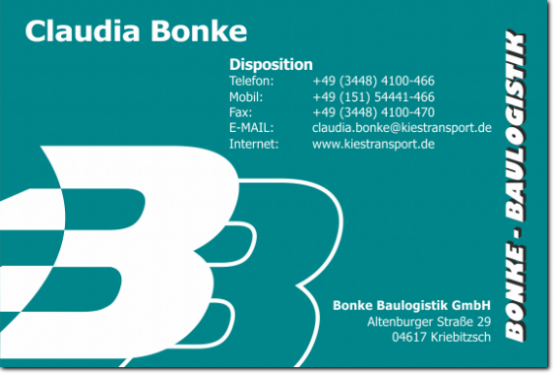 Visitenkarte Outlook Bonke, Claudia